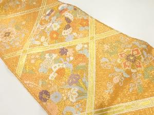 襷に蝶・草花模様織出し袋帯